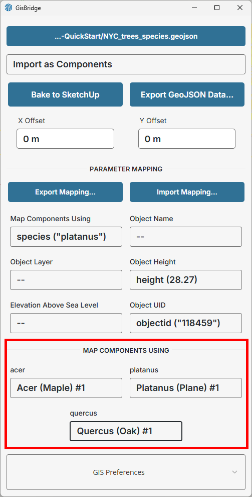 Mapping Tree Components